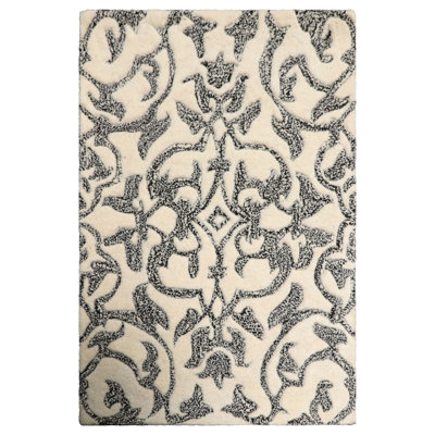 Transitional Wool Oriental Area Rug in Multi Sizes Ivory Hand Tufted