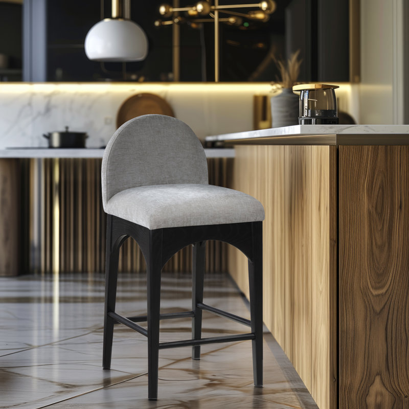 Tabouret de comptoir Waldorf, Noir, noir, noir, noir, Gris chenille