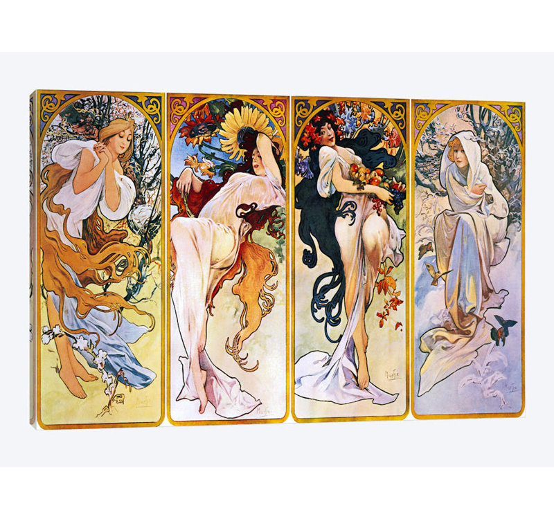 Alphonse Mucha by Alphonse Mucha - Print on Canvas, 101.6 cm H x 66.04 cm W x 3.175 cm D, No Frame