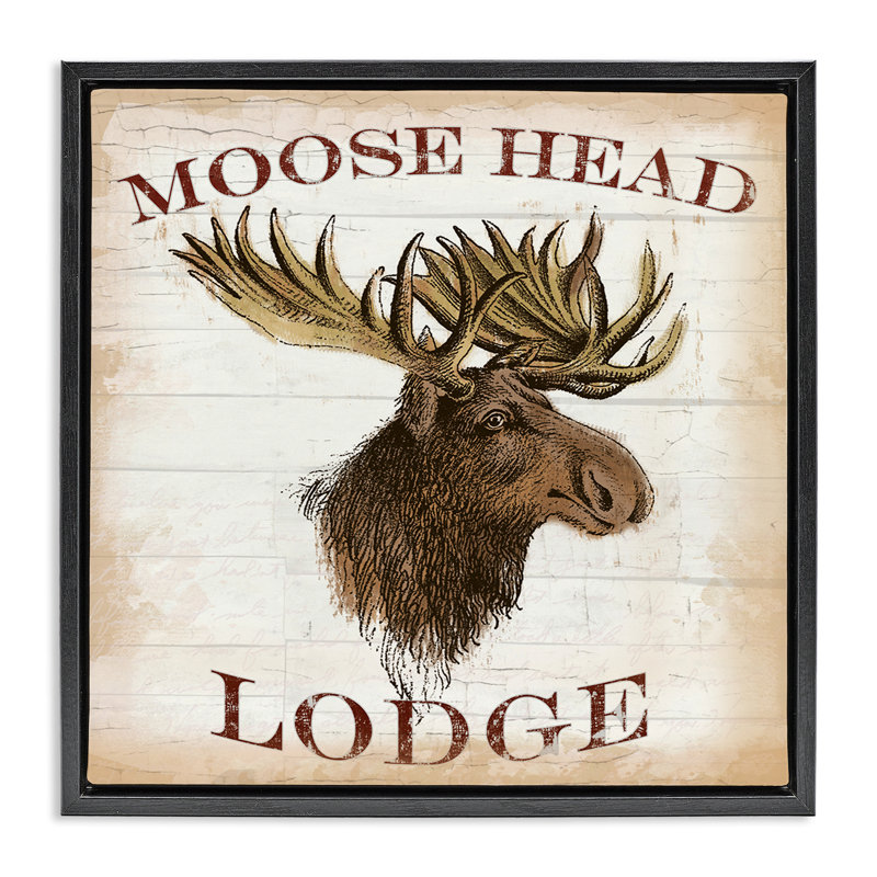 Moose Head Lodge Floating Frame, design by Lula Bijoux & co., Jet Black Floater Frame, 18" H x 18" W