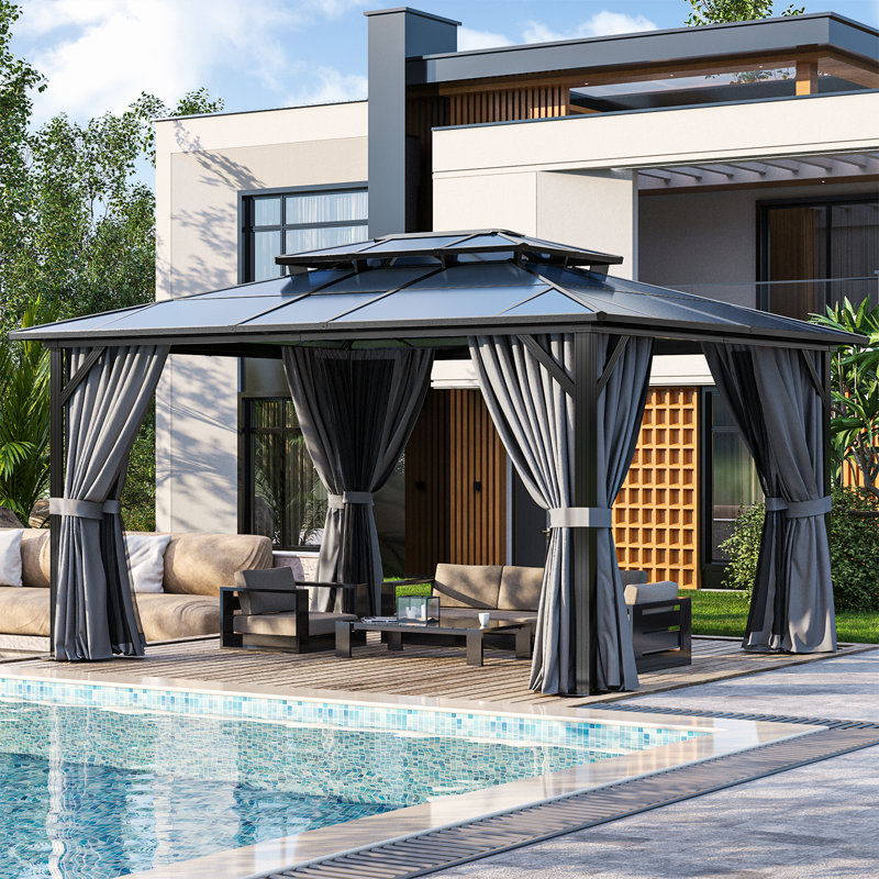 14 Ft. W X 12 Ft. Daluminum Patio Gazebo