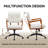 Upholstered Swivel Home Office Desk Chair-1400671504