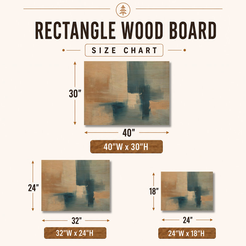 Décoration murale en bois azur ton abstrait I - coup de pinceau, H 18 po x l 24 po