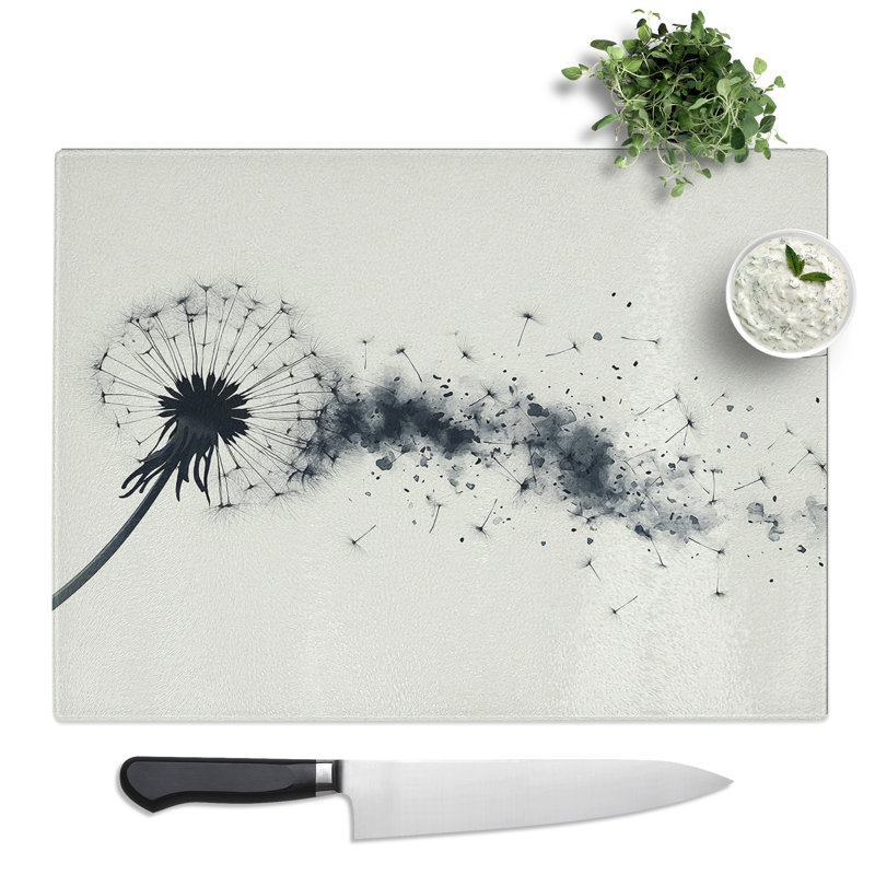 Dandelion Flowers Vol.6  Glass Chopping Board