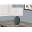 Lighting, H 24 po, lampe de table, bleu, ivoire / abat-jour crème, contemporain