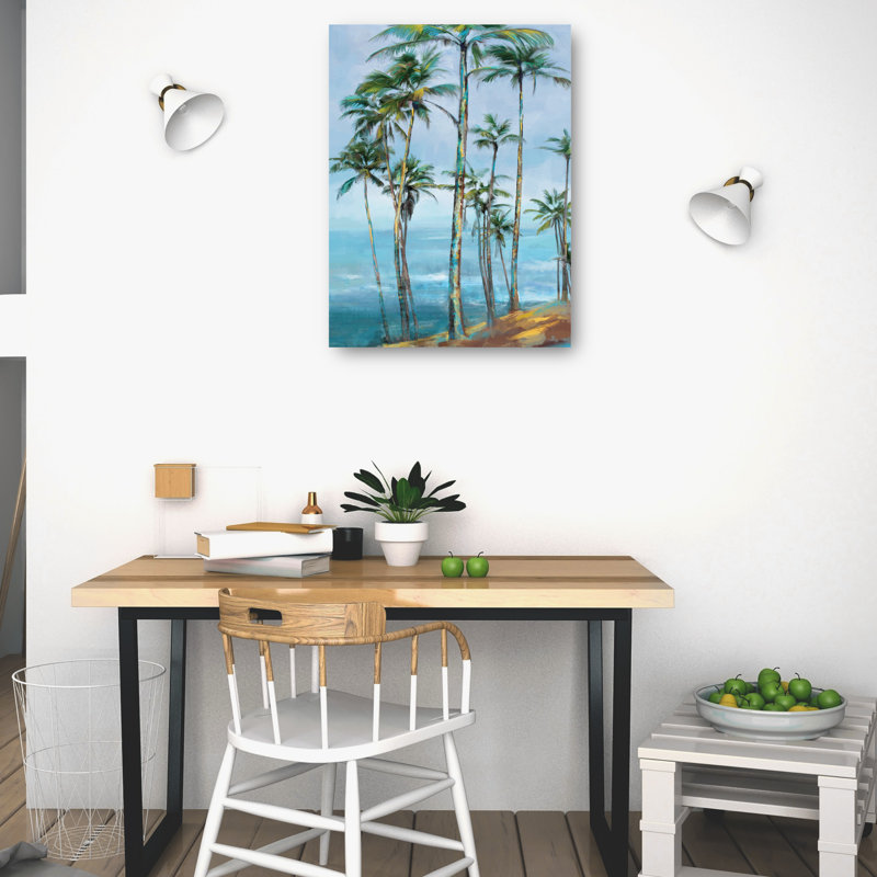 Tidal Breeze Coastal Canvas Art Print in Blue and Green