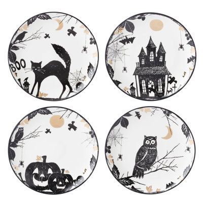 Ensemble de 4 assiettes décoratives Lenox Vintage Halloween Haunted