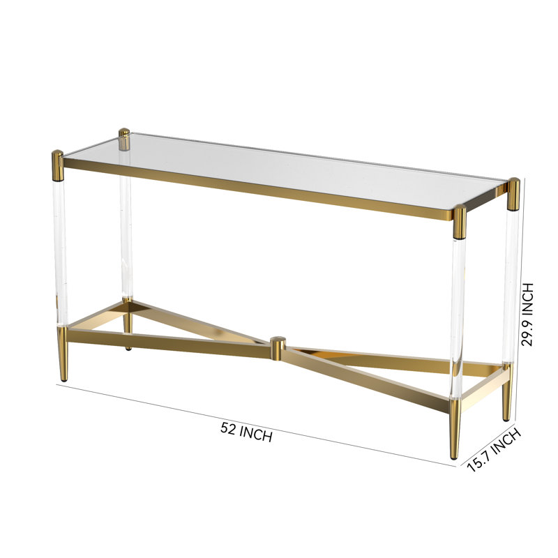 Rolands 52'' Glass Top Console Table