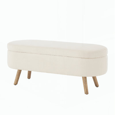 Storage Ottoman Bench with Wood Legs