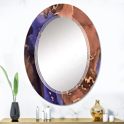 Miroir mural moderne et abstrait brun