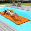 Floating Water Mat Pool Roll-up Floating Mattress W/ Rolling Pillow