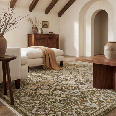 Tapis dense à bordure frangée Wakeel