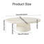 Guyii Cream White Pedestal Oval Coffee Table, Low Coffee Table for Small Spaces