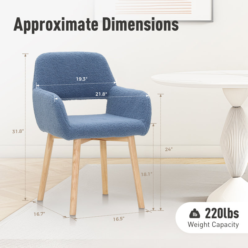 Teddy Velvet Dining Chairs Set Of 4, Blue
