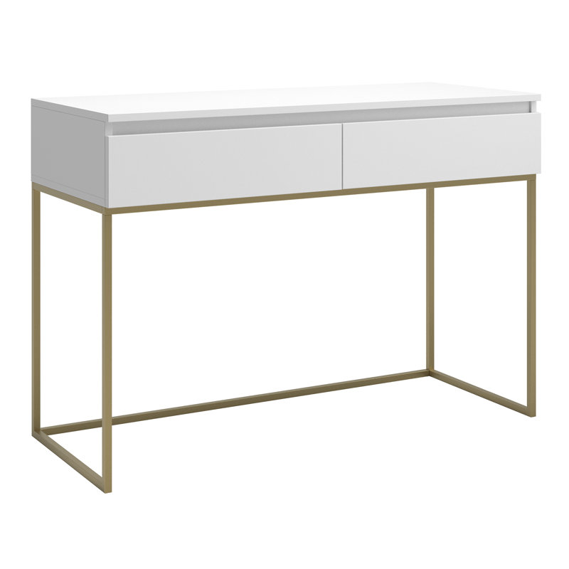 Abrah 120cm Console Table, White/Gold