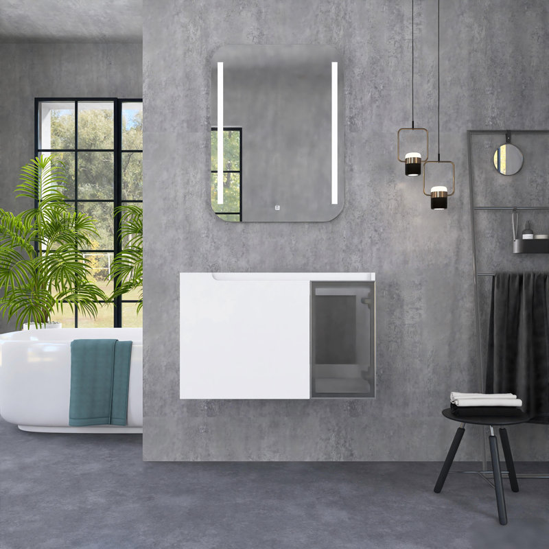 Base de meuble-lavabo simple 30 po avec portes à fermeture douce, 30"