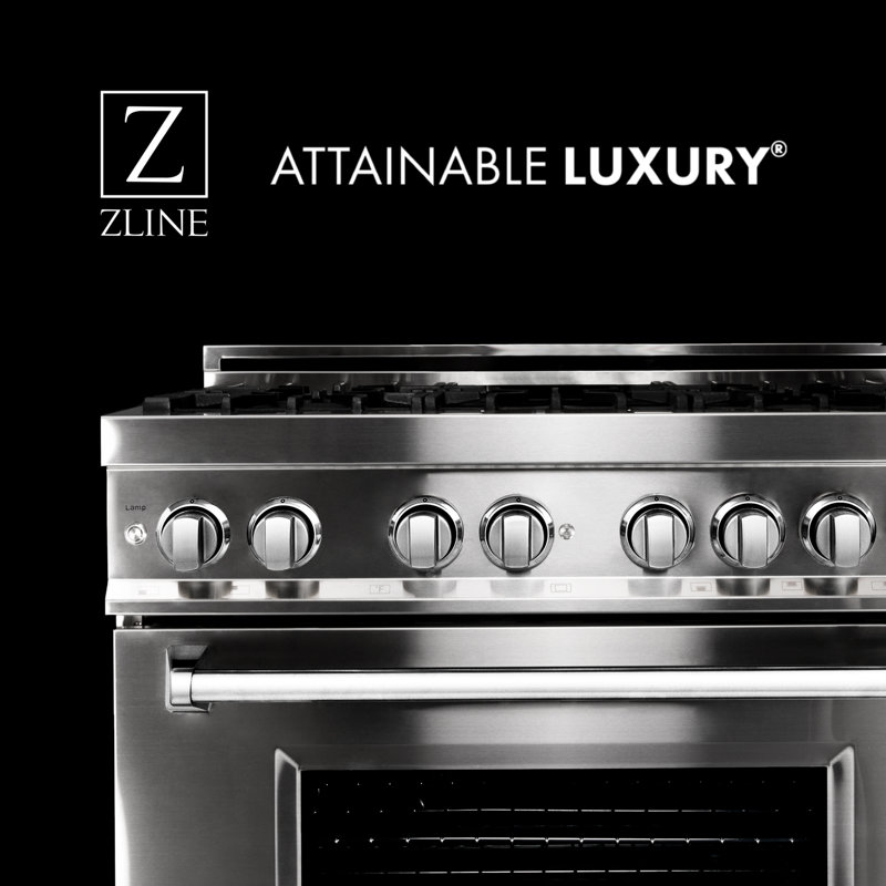 Zline 36" Durasnow® Dual Fuel Range, Range Hood And Dishwasher