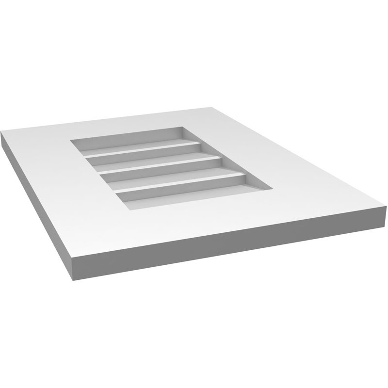 Vent à pignon rectangulaire en uréthane non-fonctionnel, H 18 po x l 14 po x P 1 po