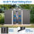 10X8 Ft Outdoor Tool Storage Shed With Metal Foundation & Lockable Doors,  All Weather Metal Sheds For Garden, Patio, Backyard, Lawn, Gray-121499147