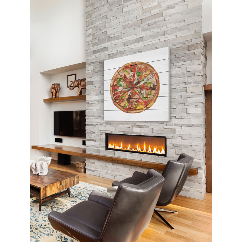 « ultimate pizza », reproduction d’art sur bois blanc, H 18 po x l 18 po x P 1,5 po