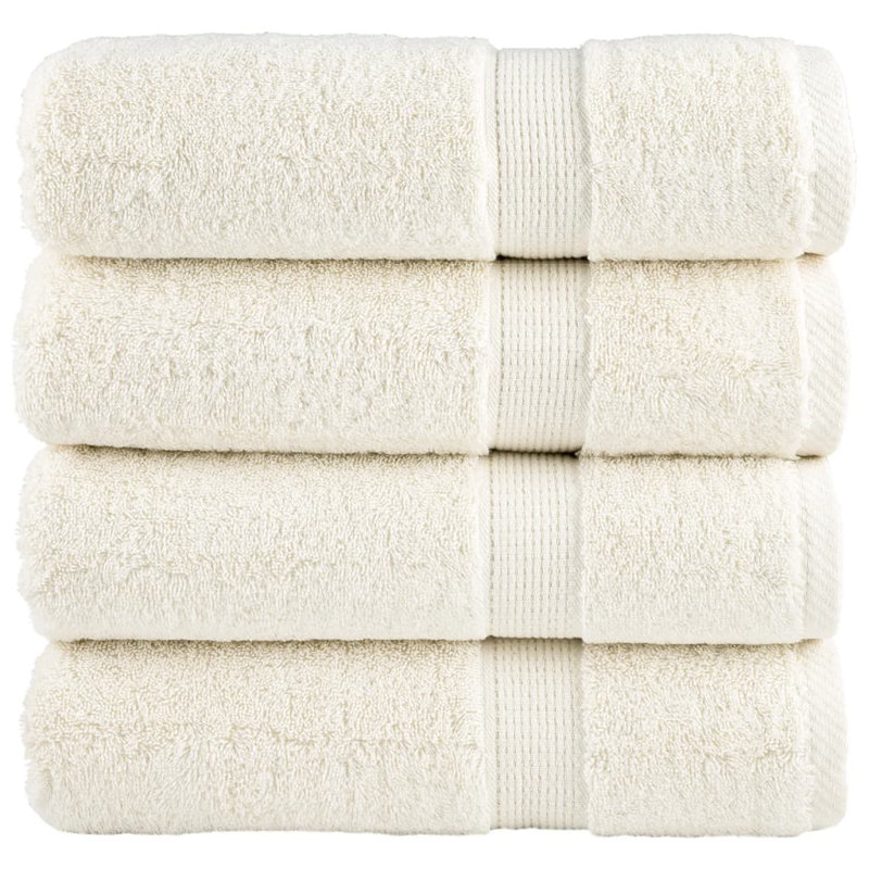 Premium Shower Towels SOLUND 4Pcs 600Gsm, Bath Towels - 4 Pack, Cream
