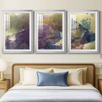 «Monet's Landscape IV», reproduction encadrée sur mesure de qualité supérieure mate - 3 pièces