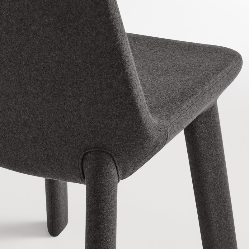Neat 18'' H Upholstered Metal Side Chair, Vesper Charcoal