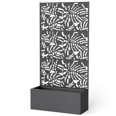 Trellis Planter,Efficient Drainage Planter Box,Spacious Metal Planter Box