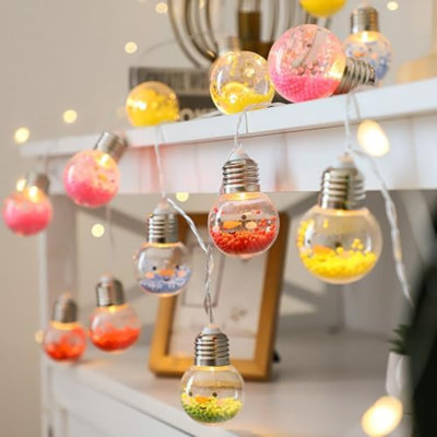 Christmas Tree String Lights -10 LED Colorful Foam Ball Bulbs,6Ft Battery-Powered Macaron Ball String Lights, Suitable For Indoor And Outdoor Holiday Decor, Porch, Balcony, Office Decor (D)