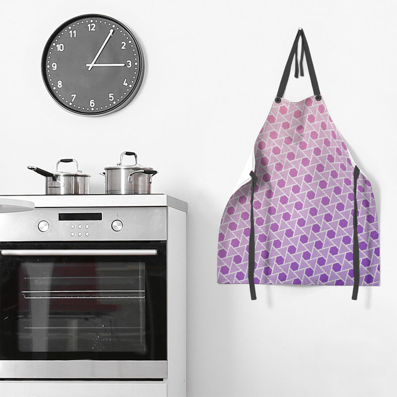 Tablier en hexagones et triangles Rainbow, Rose/mauve