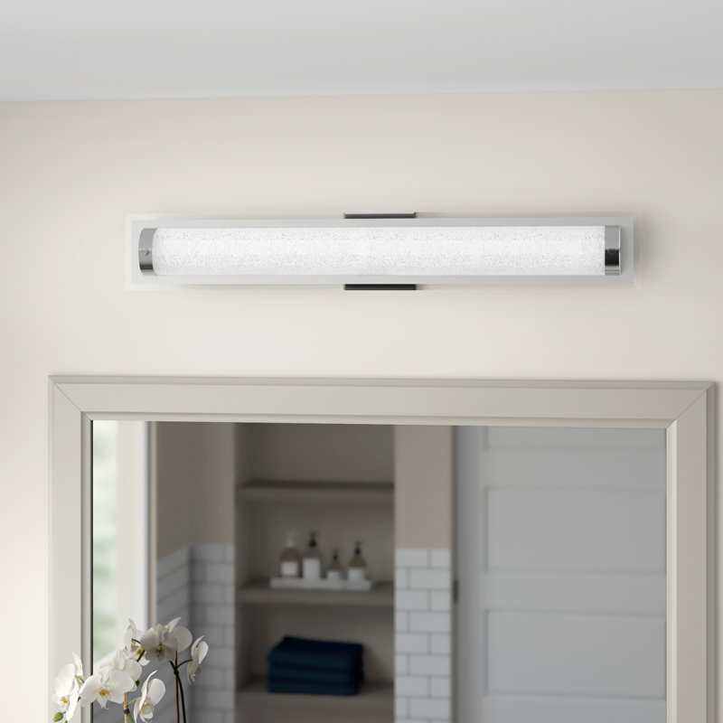 Barre d'éclairage de salle de bain chromée polie à intensité variable 1 lumière Johana