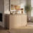 Curved Edge 47.24" Width MDF 3-Door Buffet Storage Cabinet-1725787495