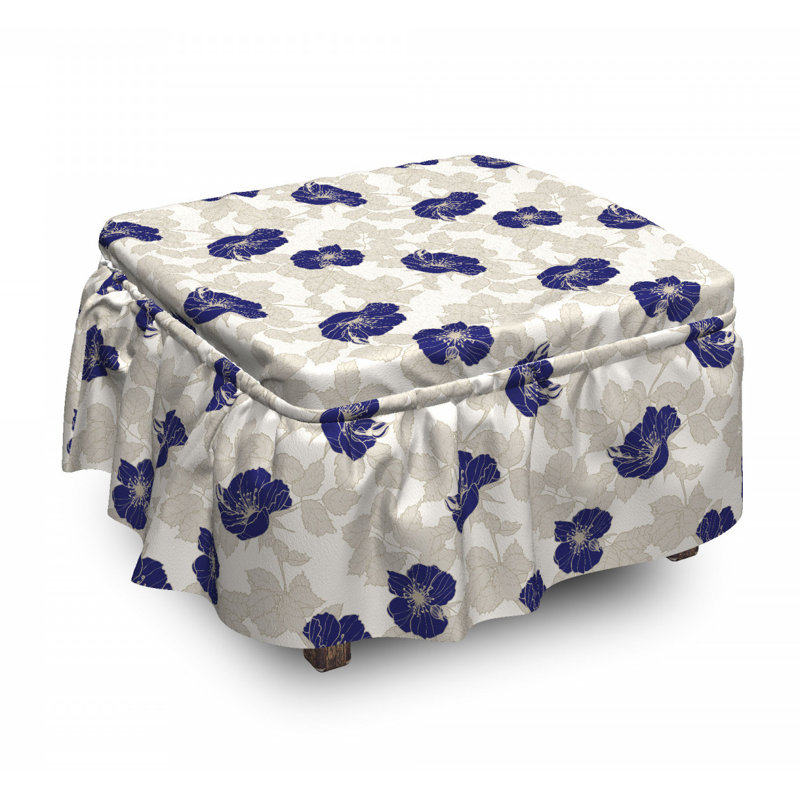 Housse pour repose-pieds de roses pour chien fleuri