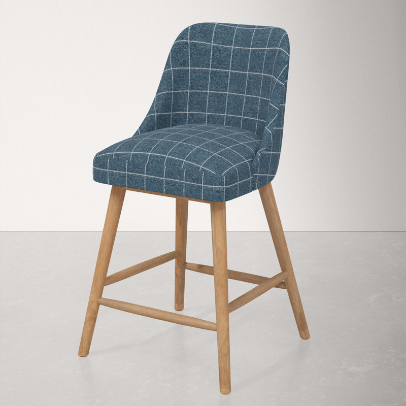 Tabouret de bar et de comptoir Gallie, Tabouret de comptoir (hauteur de siège de 27 po), Bois naturel, Tempête de pluie café