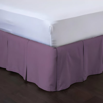 400TC Velcro Detachable Pleated Bed Skirt 15" Drop Length