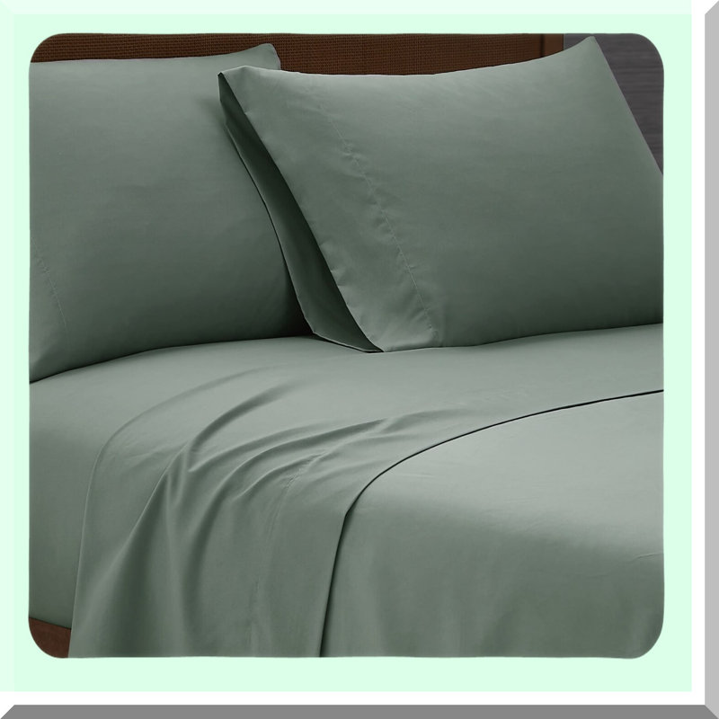 GreenDream Microfiber Sheet Set - 6 Piece Garment Wash Solid Pillowcase Set - Soft Fabric - Breathable Bedding - Eco-Friendly - Hypoallergenic