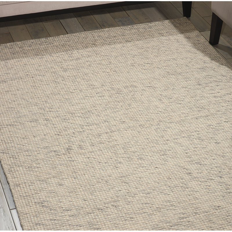 Lowland Solid Colour Wool Hand Woven Area Rug, Rectangle 122 x 183cm