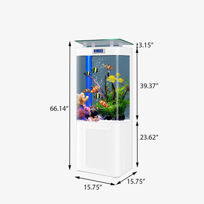 Aquarium à fond avec filtre attaché