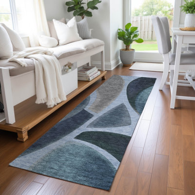 Machine Washable Indoor/Outdoor Chantille ACN2537 Abstract Rug