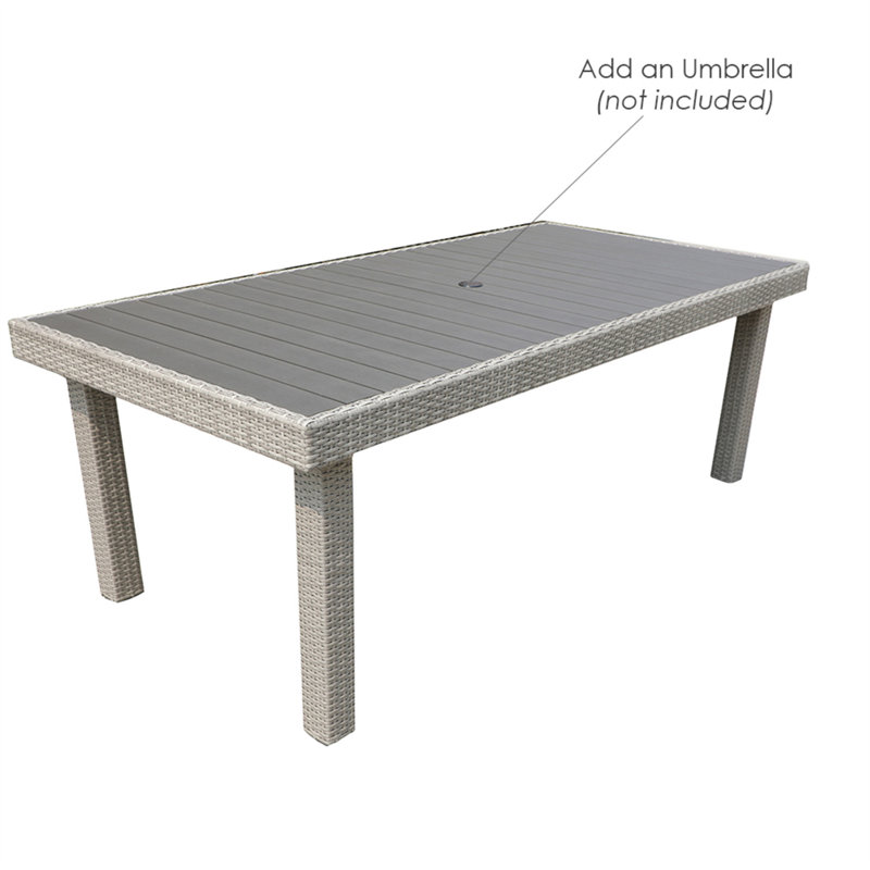 Charming Wicker Rectangular Outdoor Dining Table For Relaxed Gatherings
