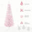 Arbre de Noël artificiel enneigé 5 pi, arbre de Noël mince avec branches réalistes et base en plastique pour décoration d'intérieur, rose