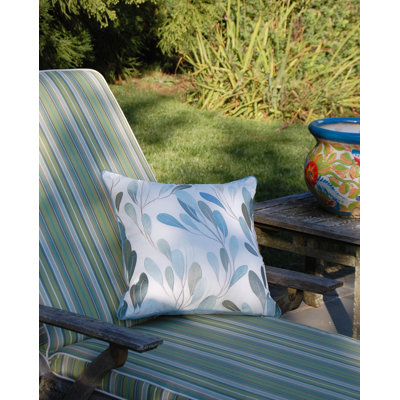 Embroidered Outdoor Throw Pillow