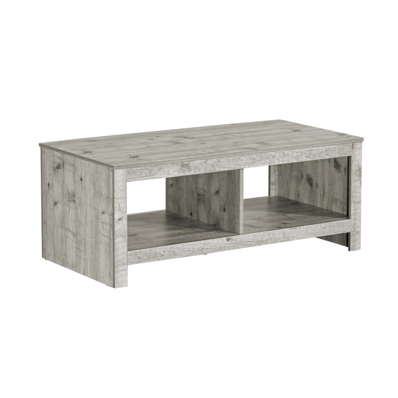 Table basse, l 44 po, cocktail, rectangulaire, salon, stratifié gris rustique, transitionnel