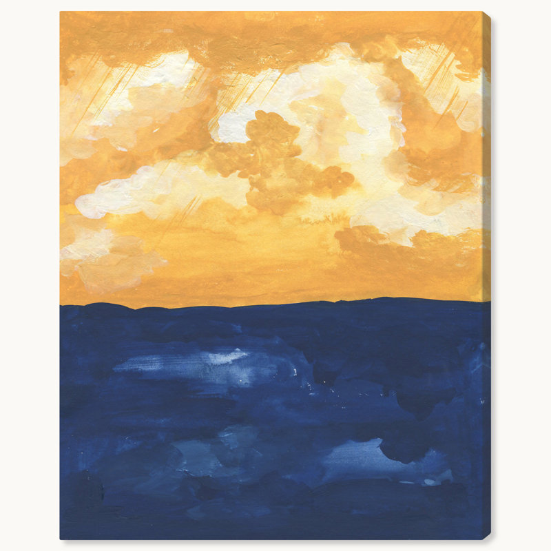 «Abstract Energetic Sun», reproduction d'art moderne sur toile jaune, H 20 po x l 16 po x P 0,8 po