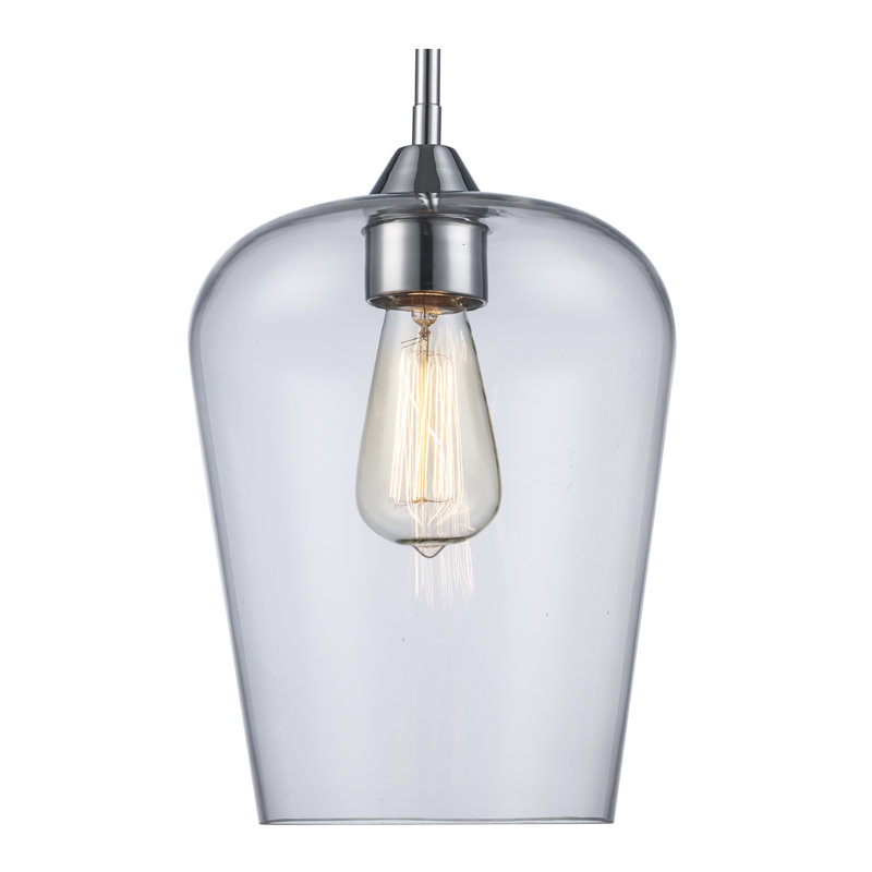 1 - Light Bell Pendant, Polished Chrome