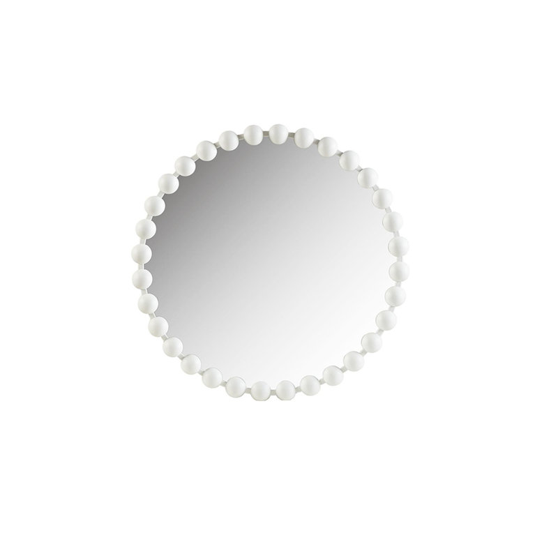 Miroir mural perlé 27 po, 27 po x 27 po, Blanc