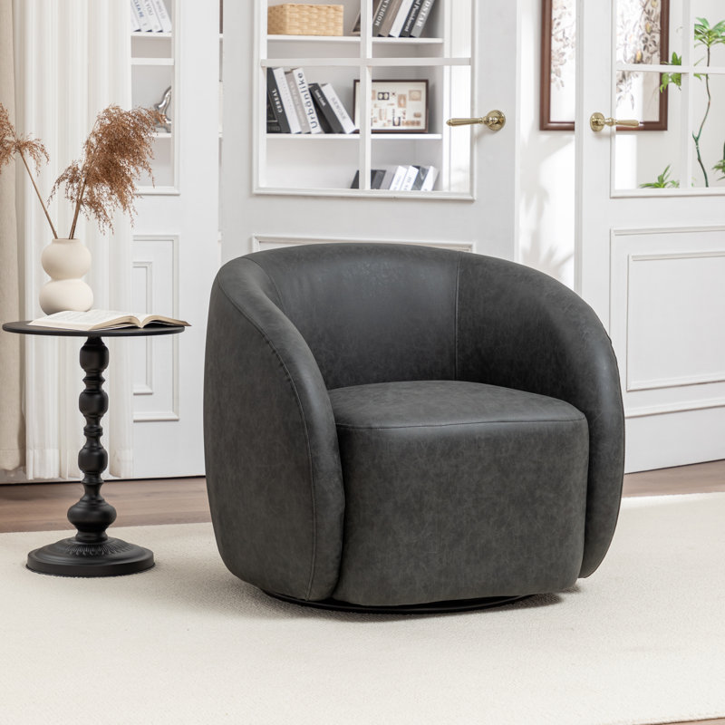 Fauteuil demi-tonneau pivotant Katherline, Noir