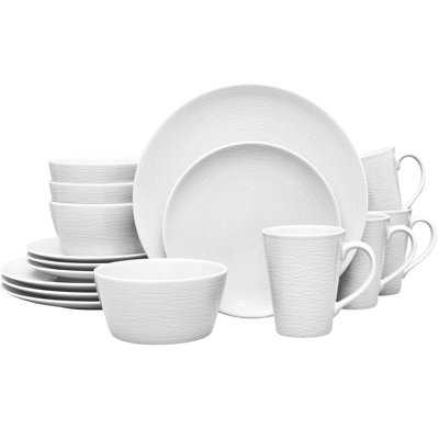 Noritake Colorscapes Swirl 16-Piece Coupe Dinnerware Set, Service for 4