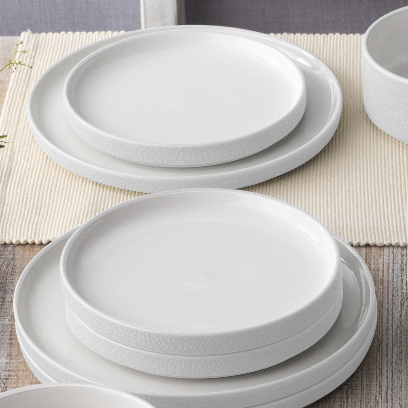 Noritake Colortex Stone Stax Salad Plates, 7-1/2", White