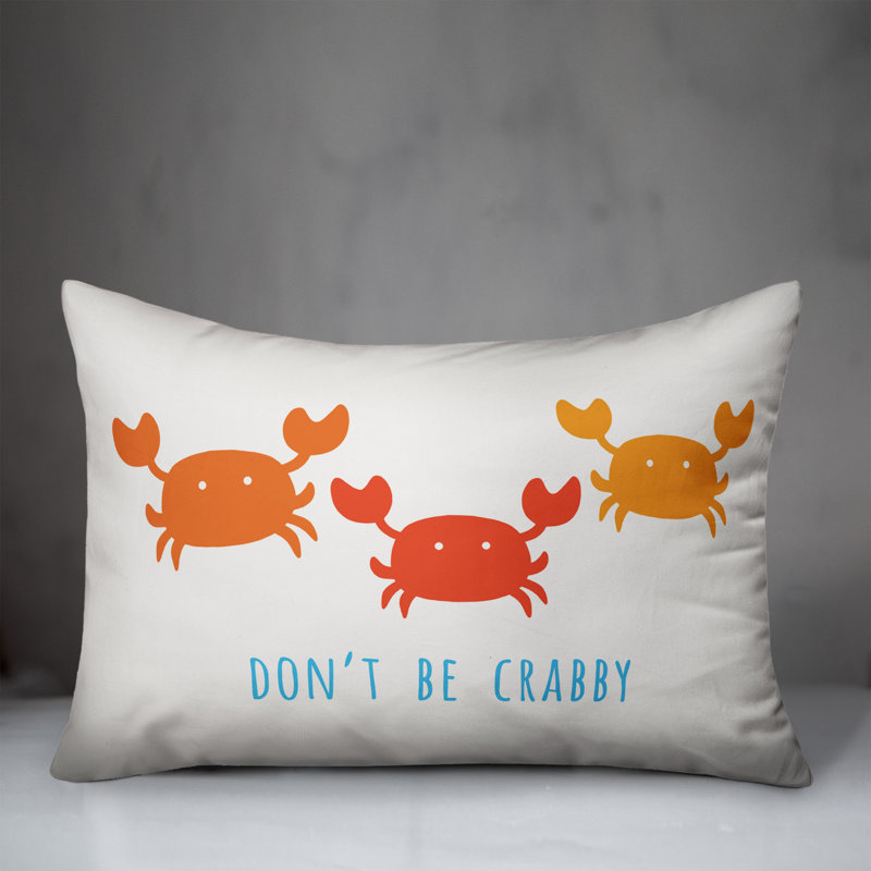 Don't Be Crabby Rectangular Pillow, Polyester/Polyfill